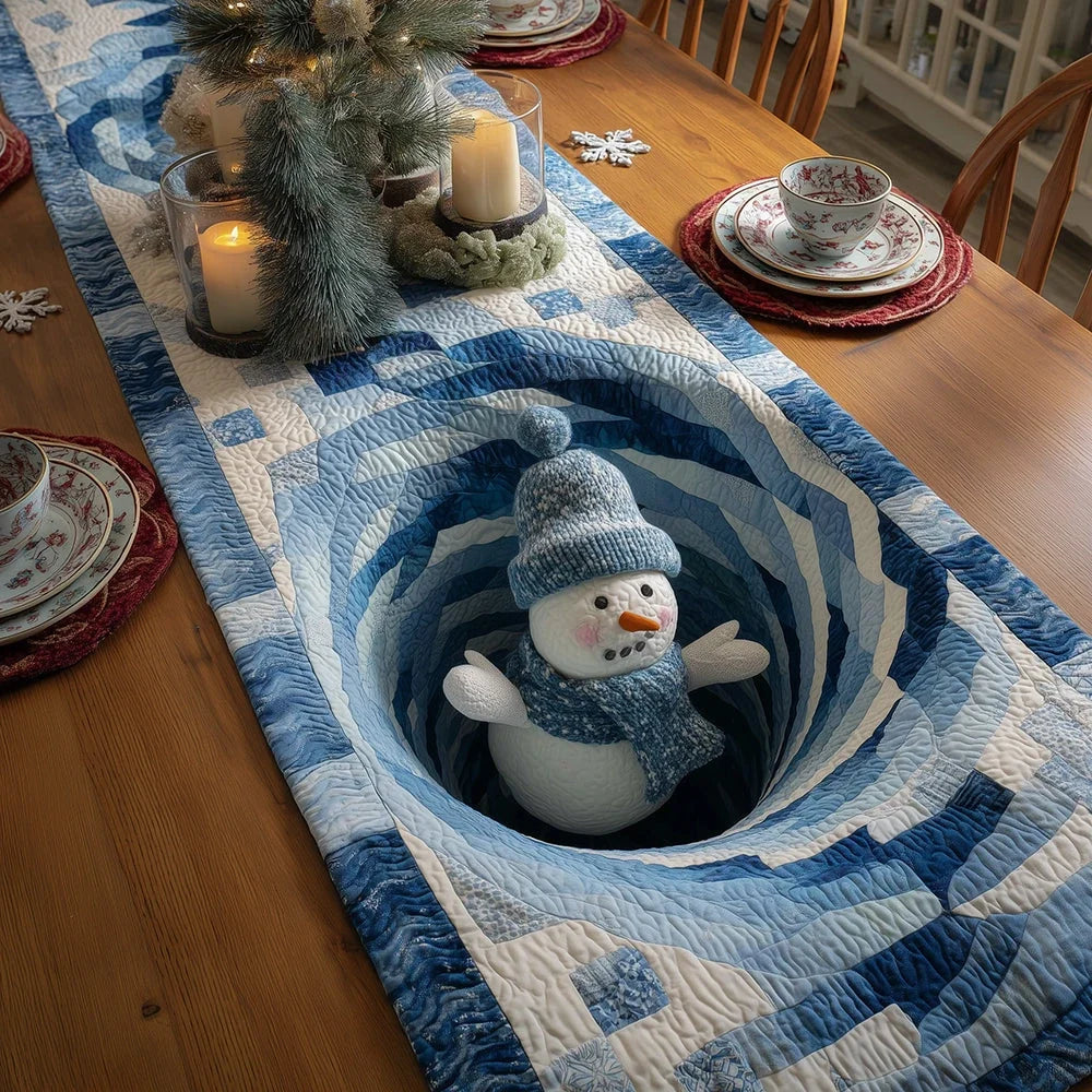Snowy Bliss Quilted Table Runner