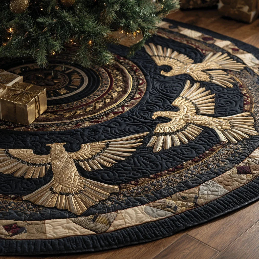Soaring Eagle Christmas Quilted Tree Skirt