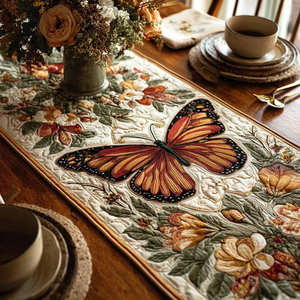 Soft Wing Garden Quilted Table Runner