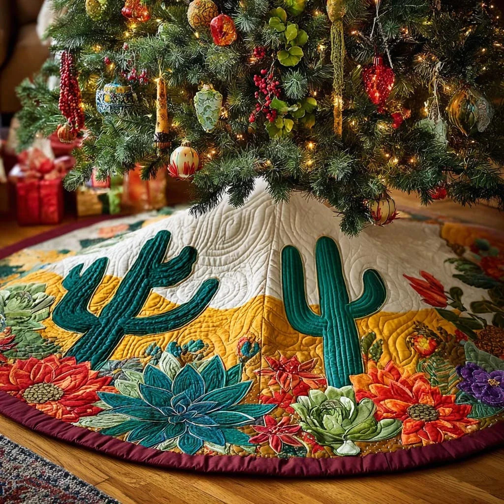 Southwest Star Christmas Quilted Tree Skirt