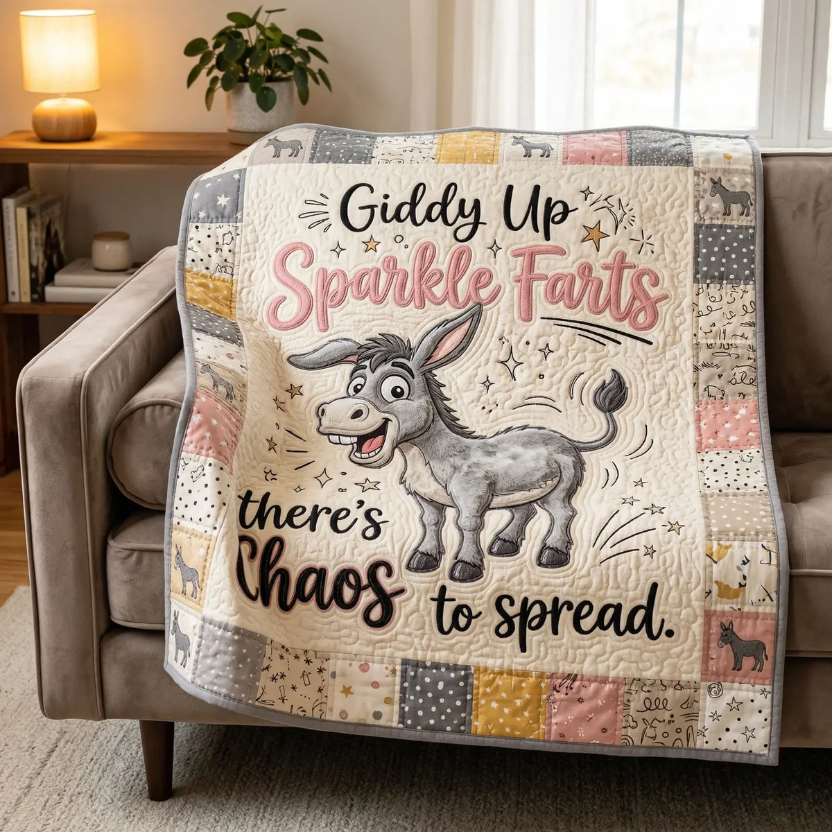 Sparkle Farts Donkey Quilt Blanket