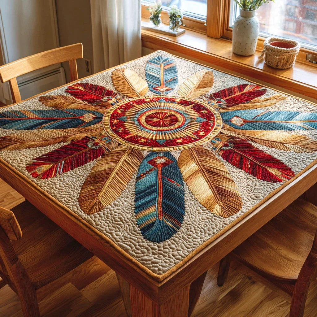 Spirit Feather Quilted Table Topper