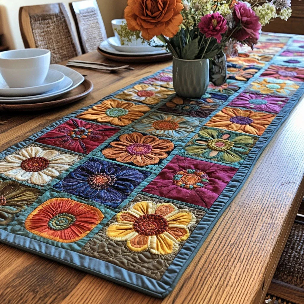 Spiritual Blossom Quilted Table Runner