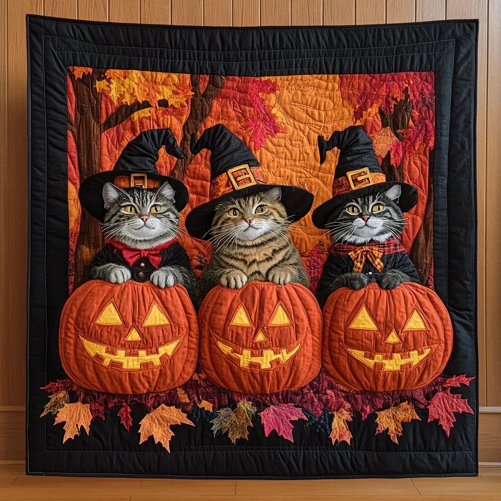 Spooky Kittens Quilt Blanket