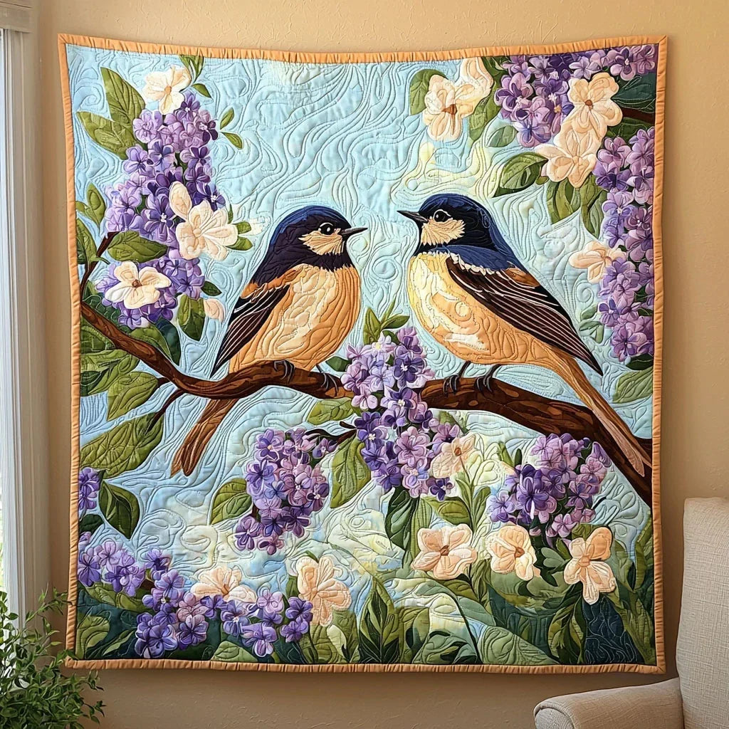 Spring Birds Quilt Blanket
