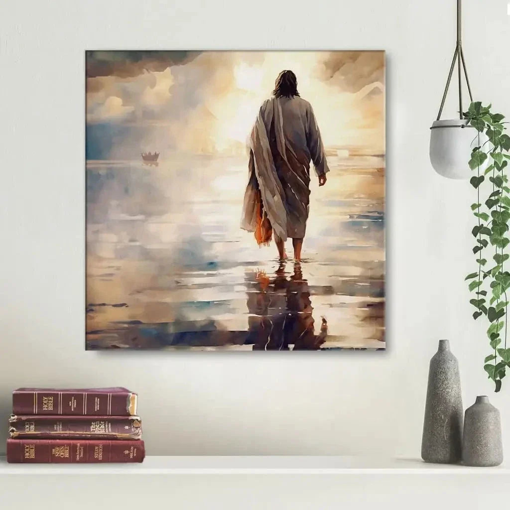 jesus walking on water wall art canvas print (view 10)