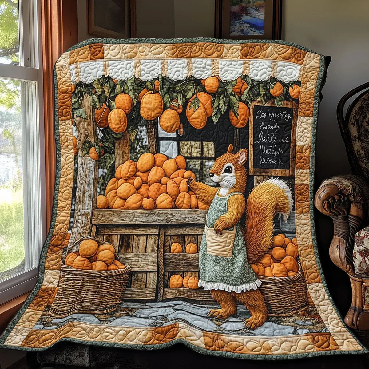 Squirrel Stall Quilt Blanket