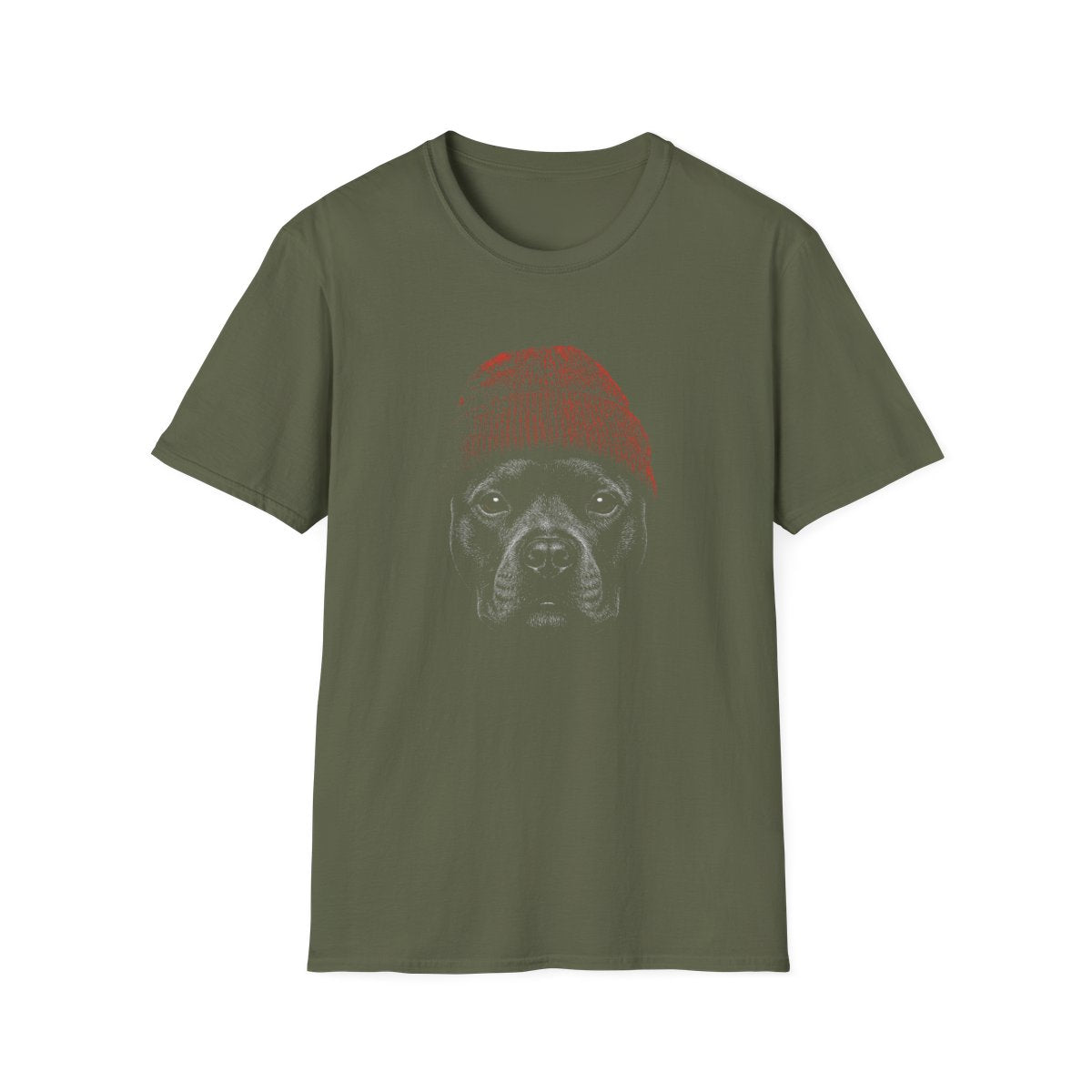 Staffordshire Bull Terrier In Beanie Tee