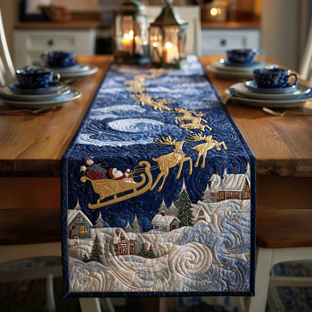 Starlit Sleigh Ride Quilted Table Runner