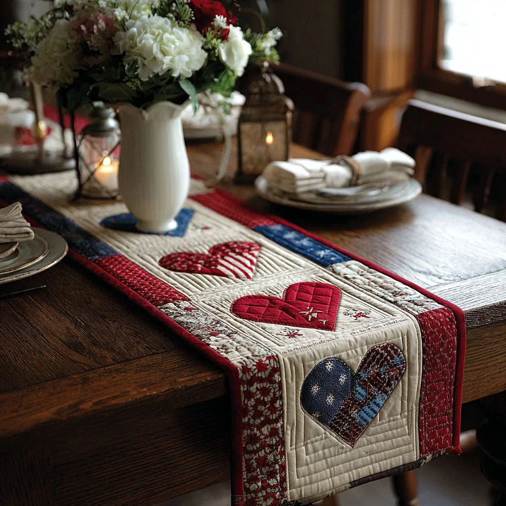 Stars of Unity Quilted Table Runner