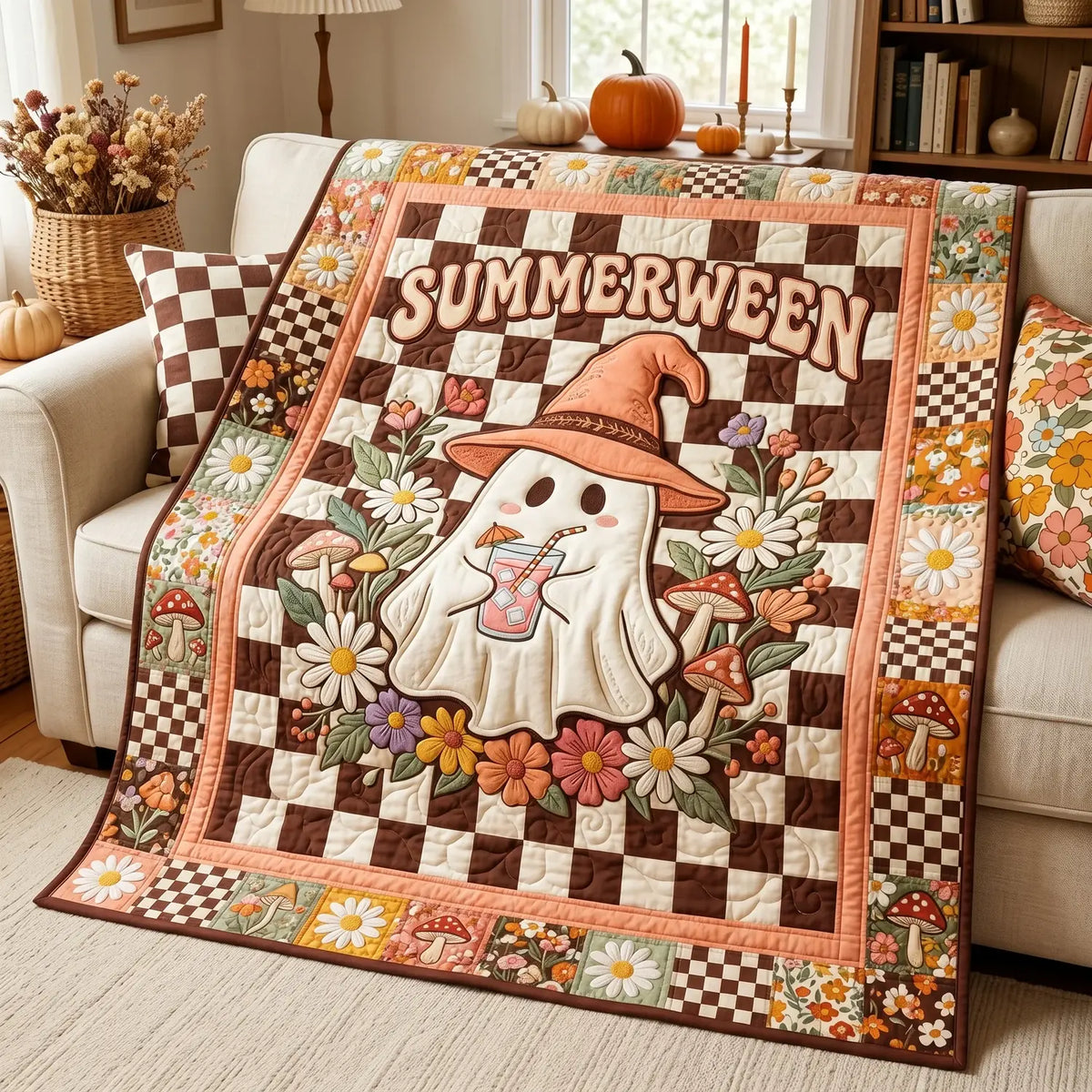 Summerween Boo Quilt Blanket