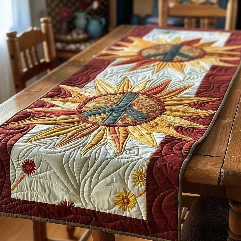 Sunburst Peace Quilted Table Runner