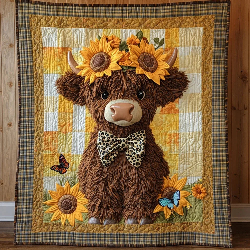 Sunflower Calf Quilt Blanket