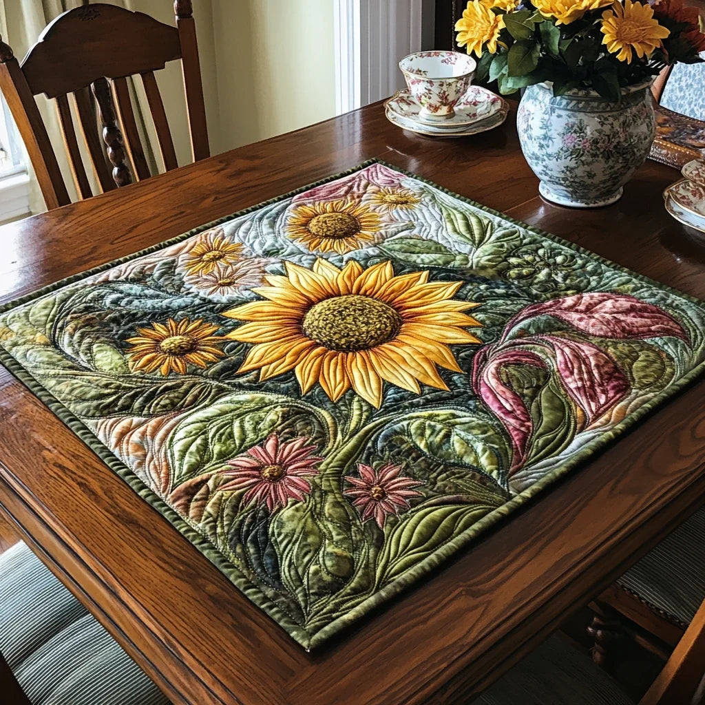 Sunflower Delight Quilted Table Topper