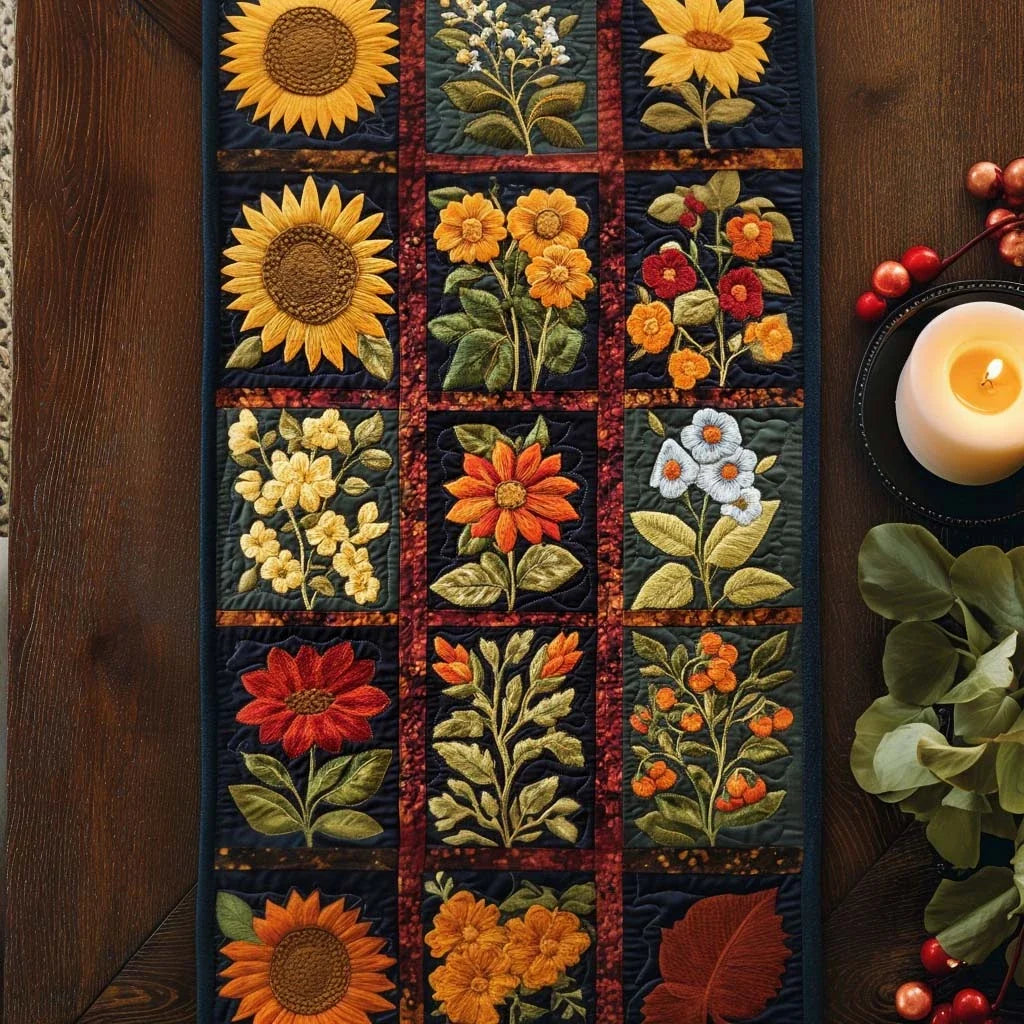 Sunflower Joy Quilted Table Runner