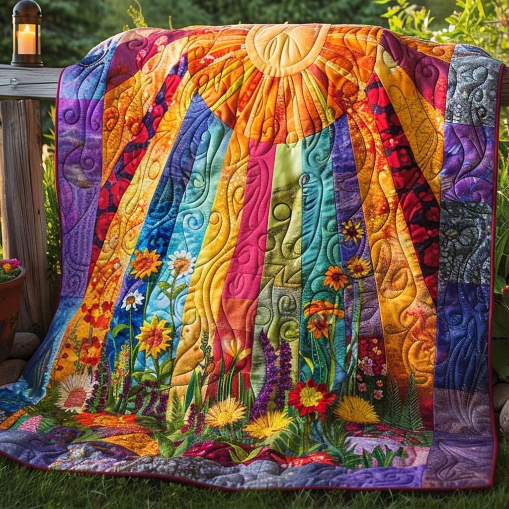 Sunlit Bliss Quilt Blanket - Quilted Blanket by Wild and Way