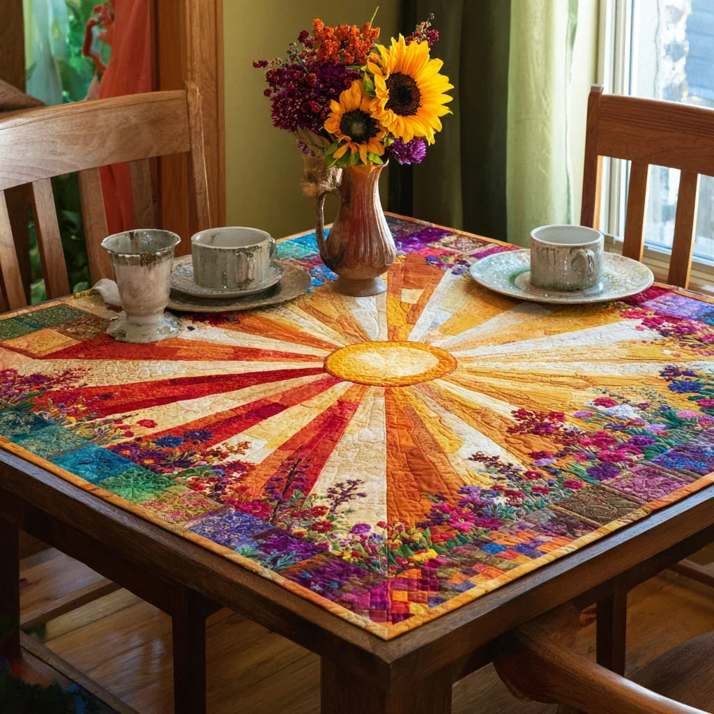 Sunlit Garden Quilted Table Topper