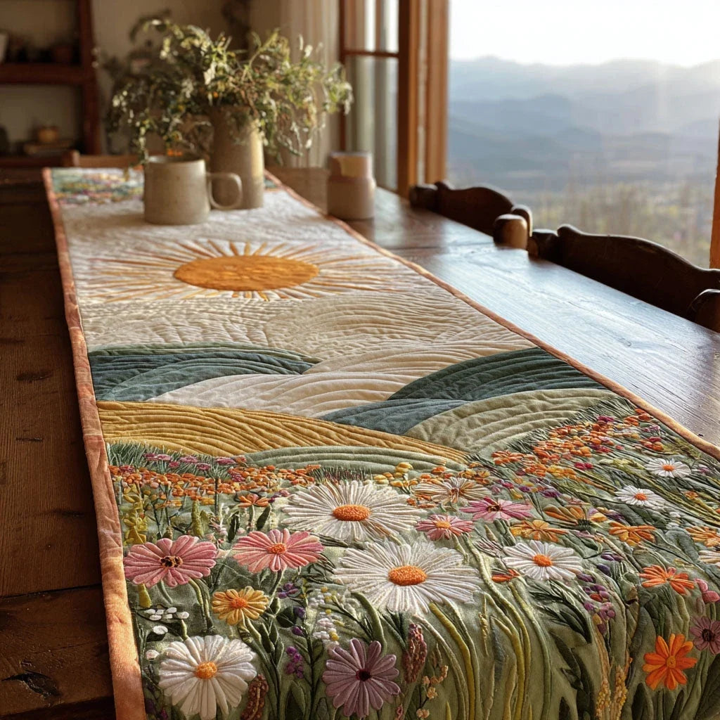 Sunlit Meadow Quilted Table Runner