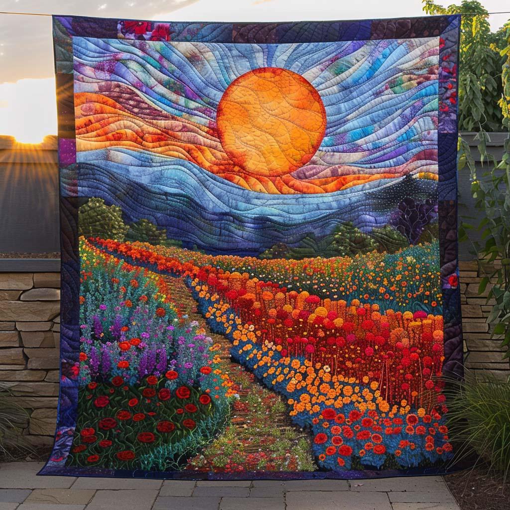Sunlit Valley Quilt Blanket - Quilted Blanket by Wild and Way