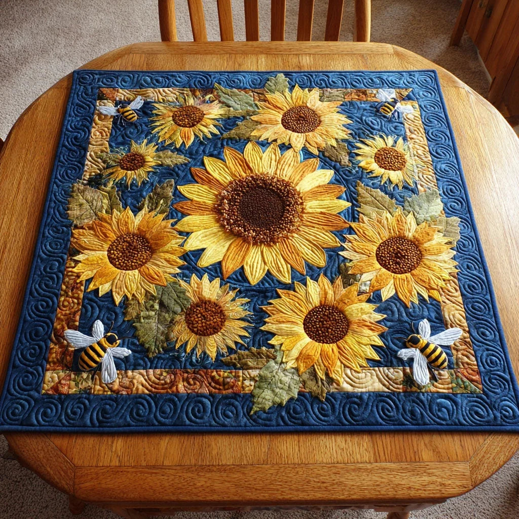 Sunny Field Quilted Table Topper
