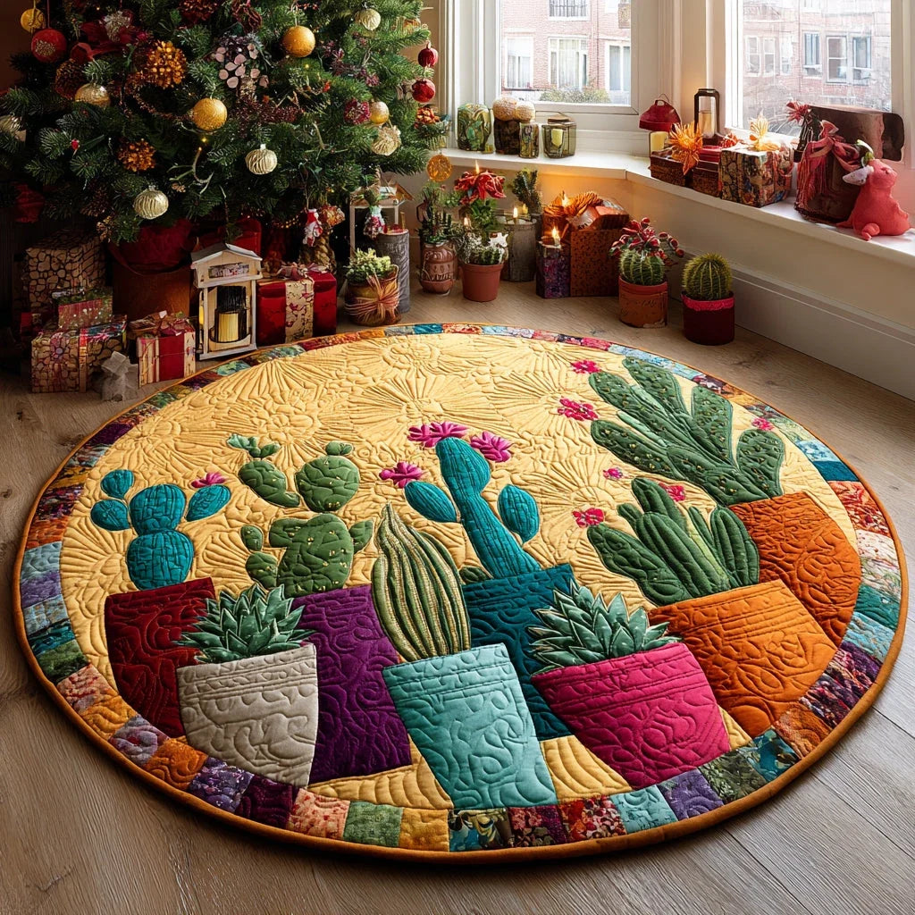 Sunny Prickles Quilted Round Mat