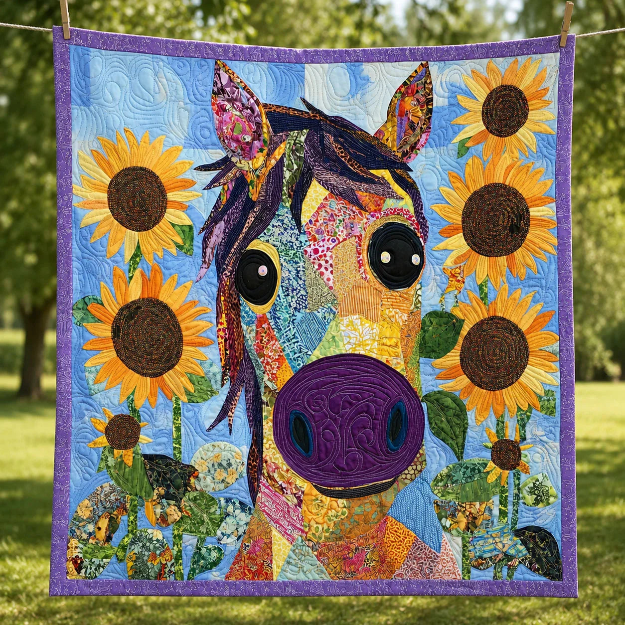 Sunny Trotter Quilt Blanket - Quilted Blanket by Wild and Way