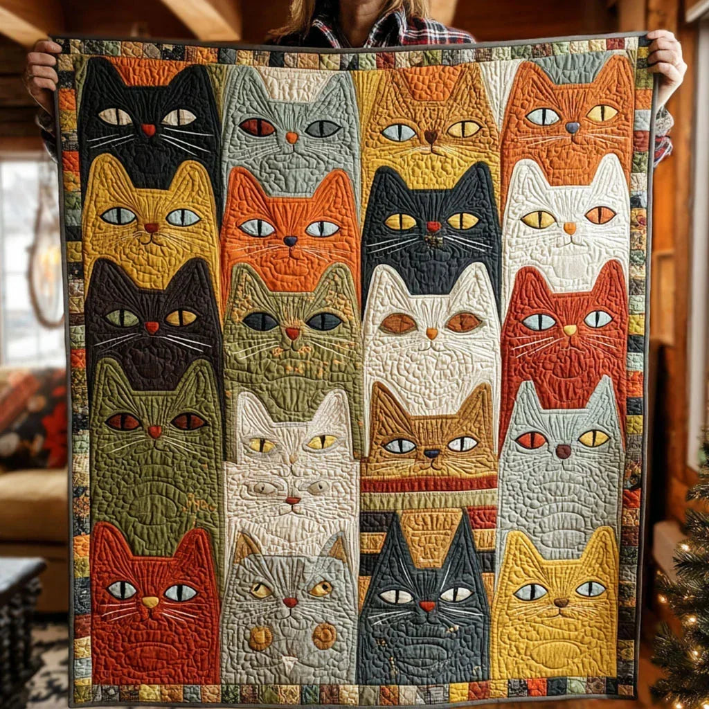 Sweet Meow Quilt Blanket - Quilted Blanket by Wild and Way