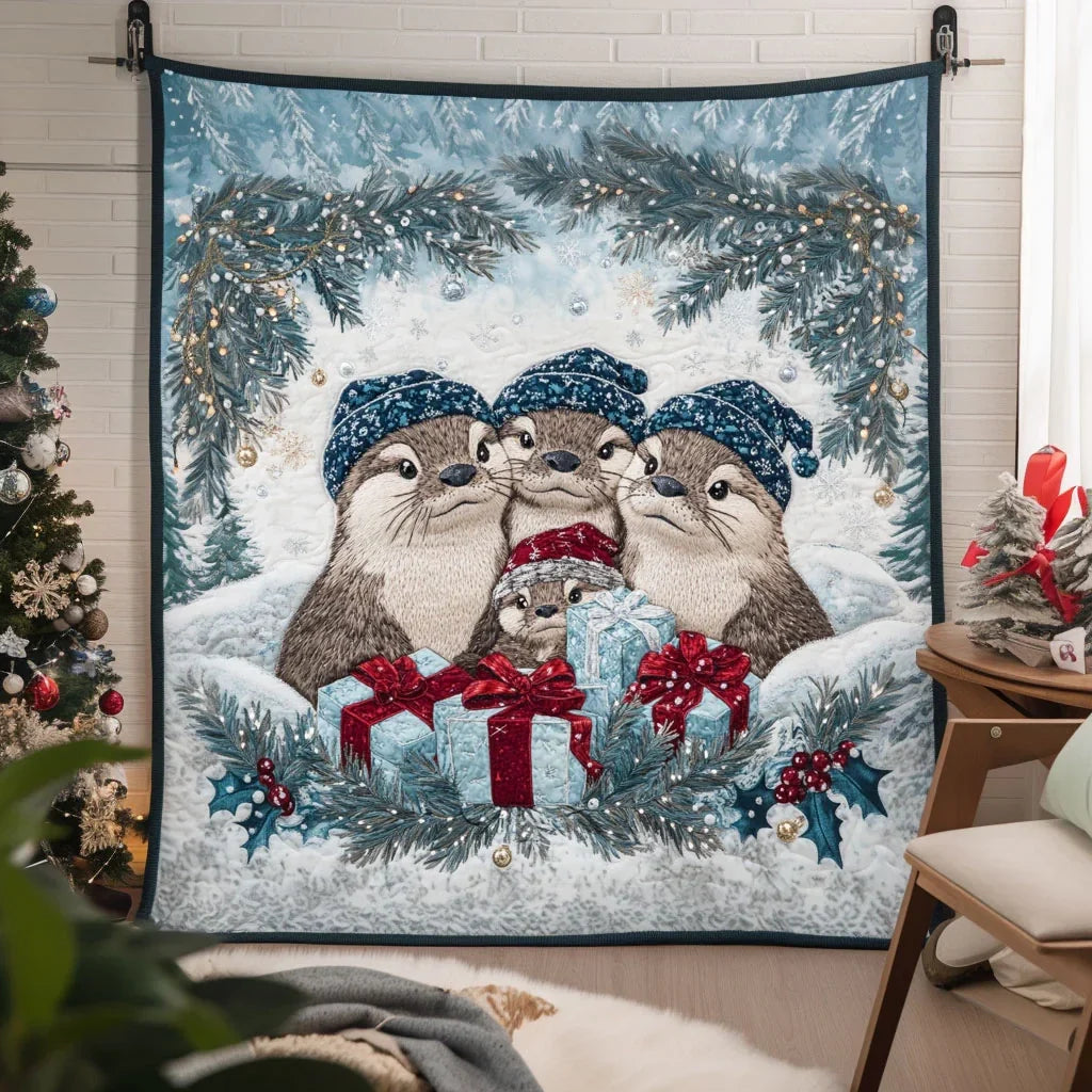 Sweet Otter Quilt Blanket