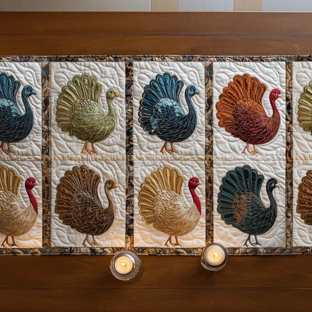 Sweet Turkey Quilted Table Runner