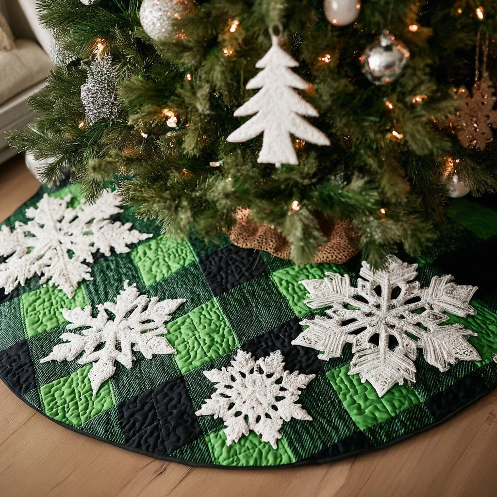 Tartan Joy Christmas Quilted Tree Skirt
