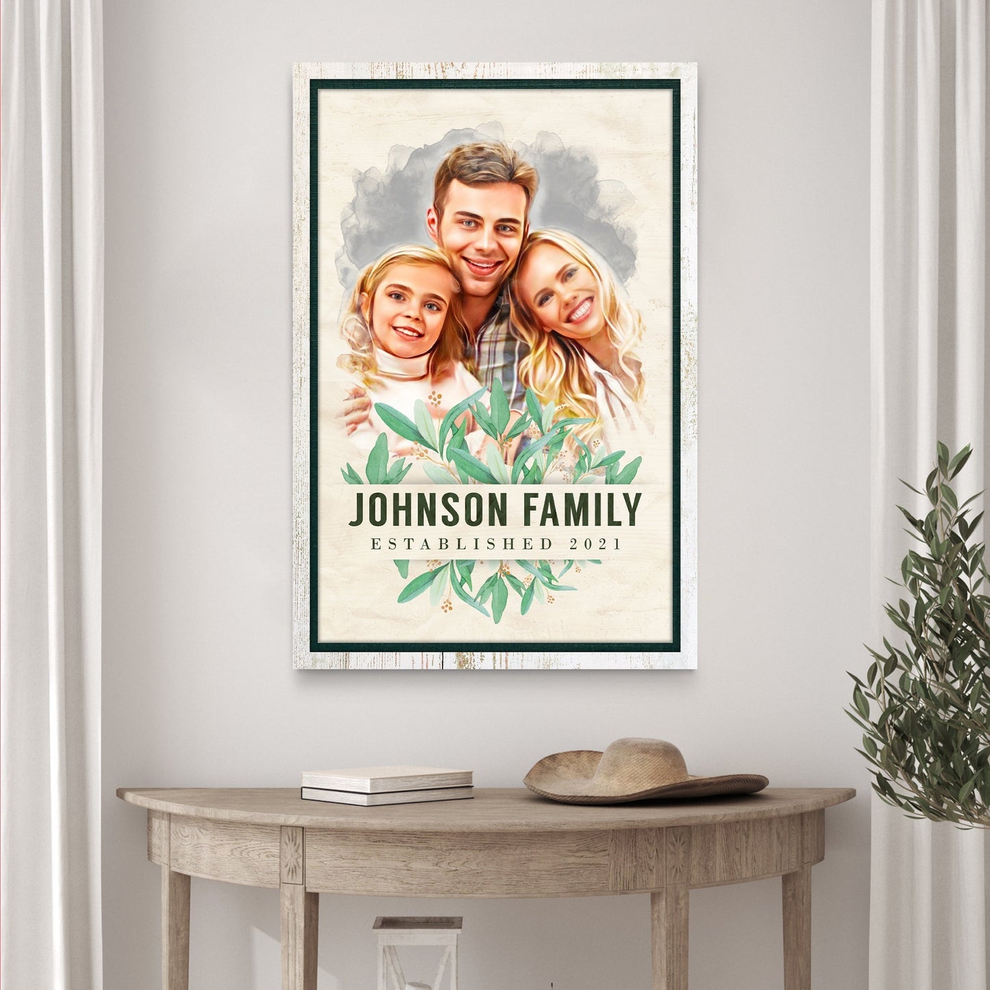 Photo To Cartoon Family Portrait Sign