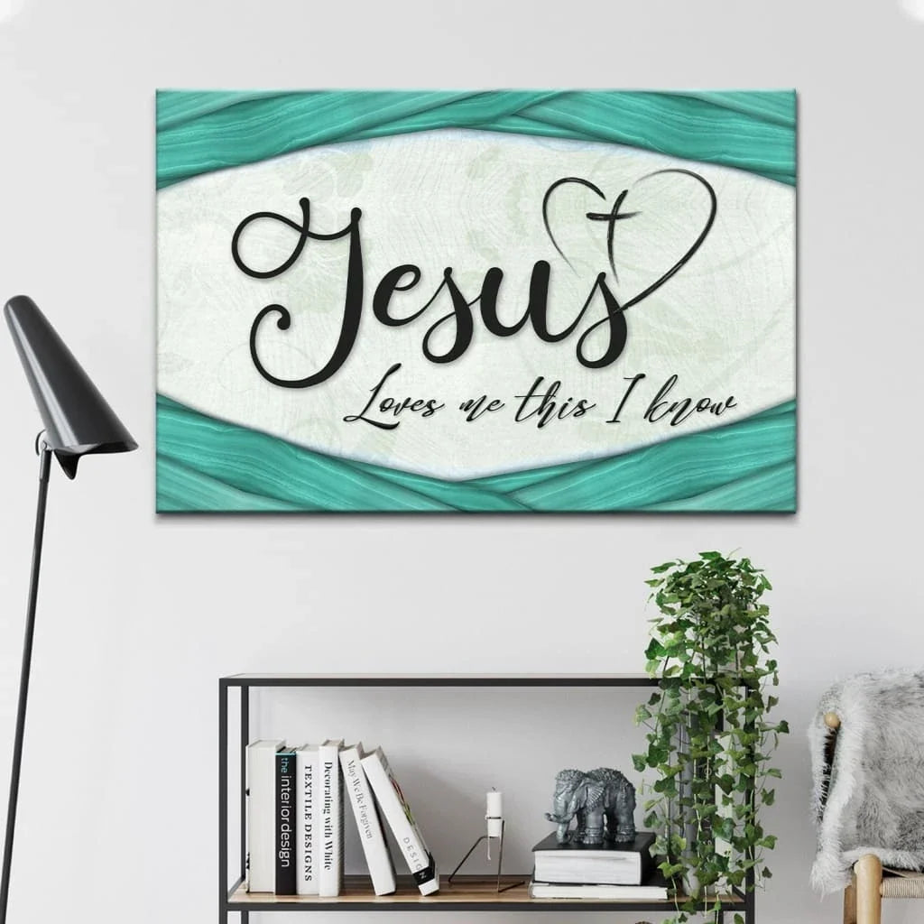 jesus loves me this i know christian wall art canvas (Landscape) (view 5)