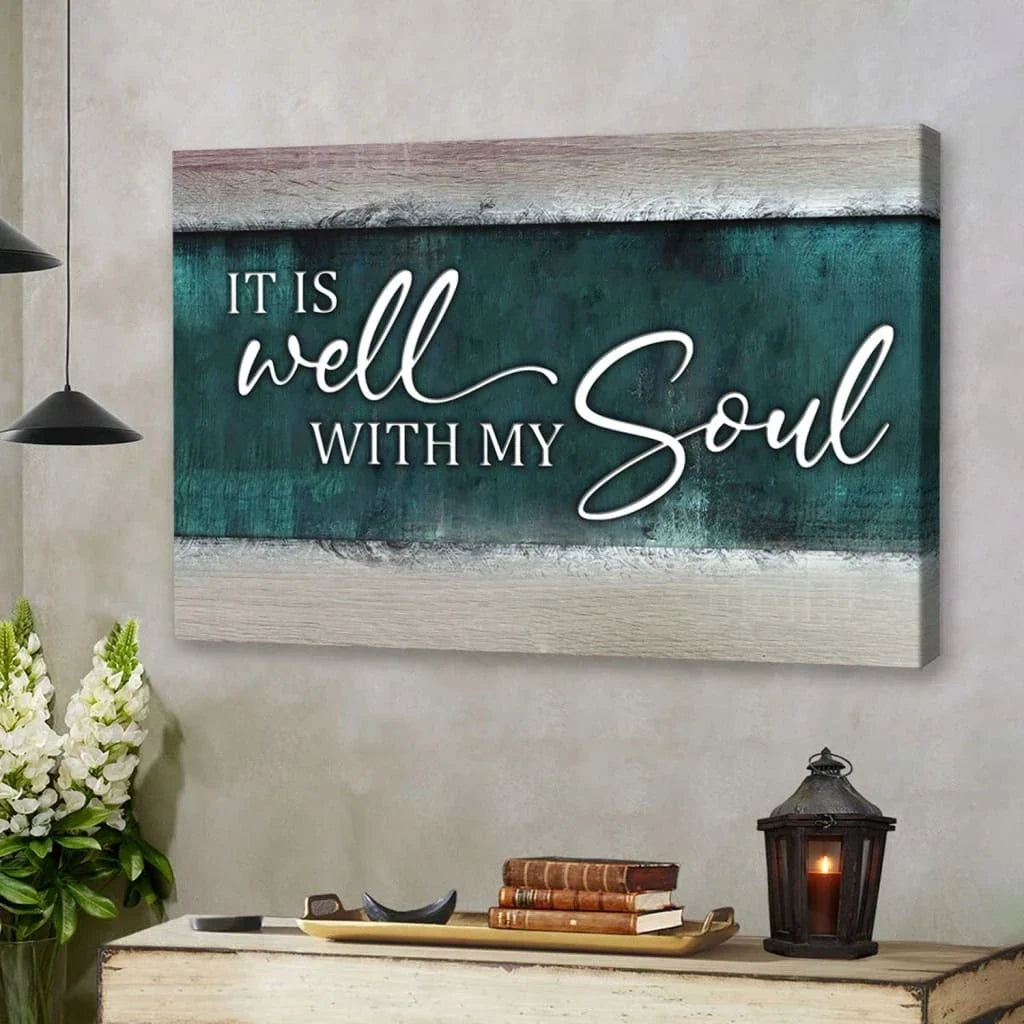 it is well with my soul wall art canvas christian wall art (Landscape) (view 5)