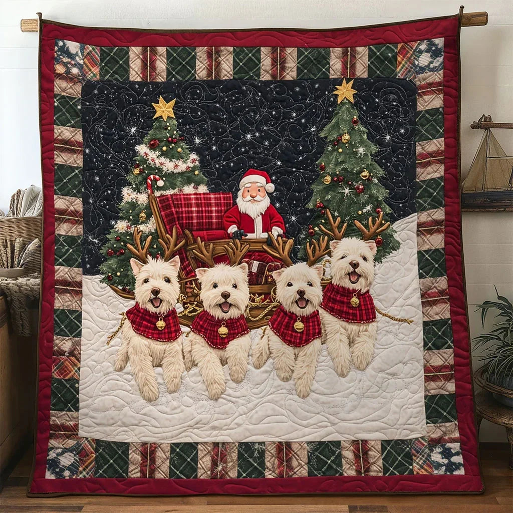 Terrier Christmas Cheer Quilt Blanket