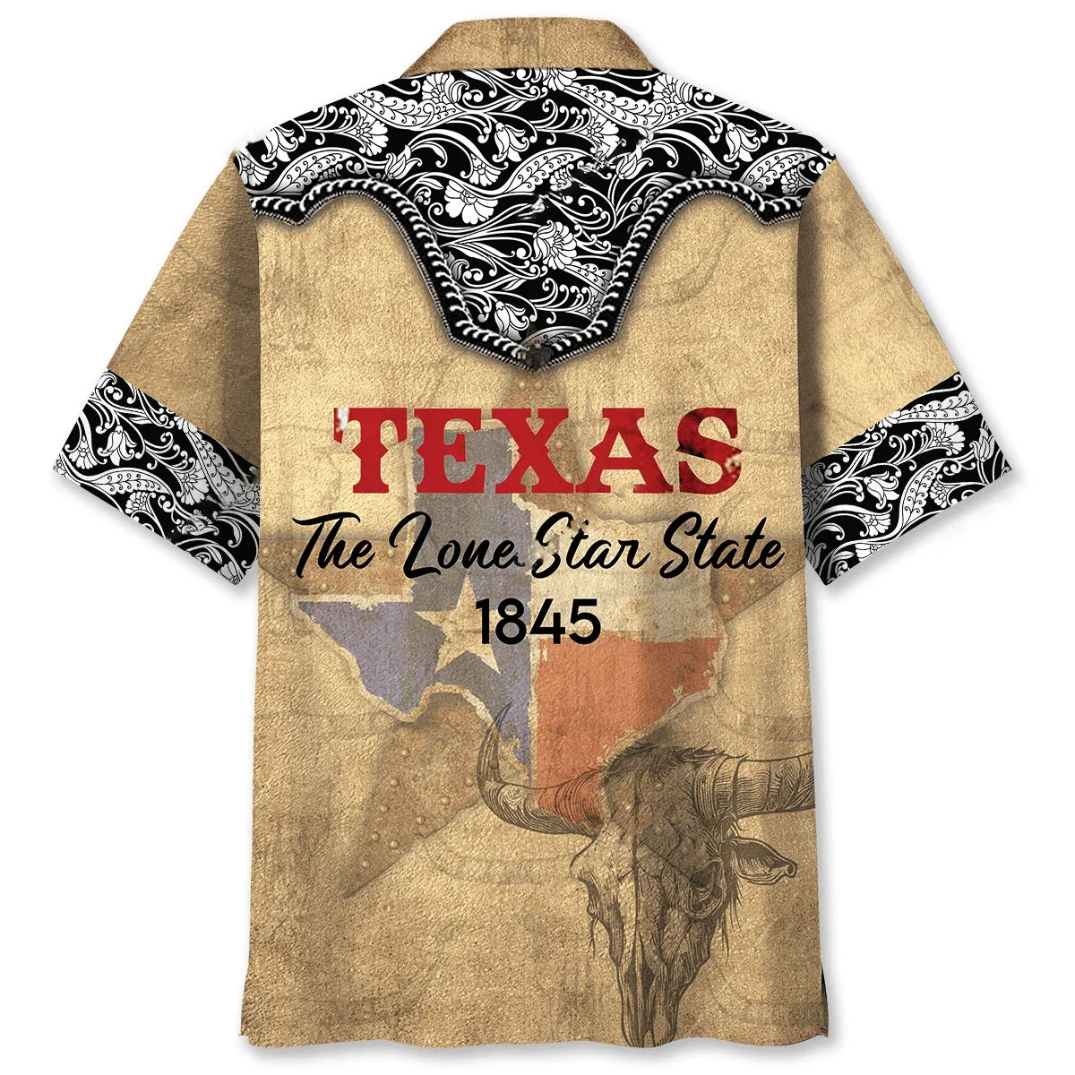 Texas Hawaiian Shirt Lone Star State Western Cowboy Button Up Shirt
