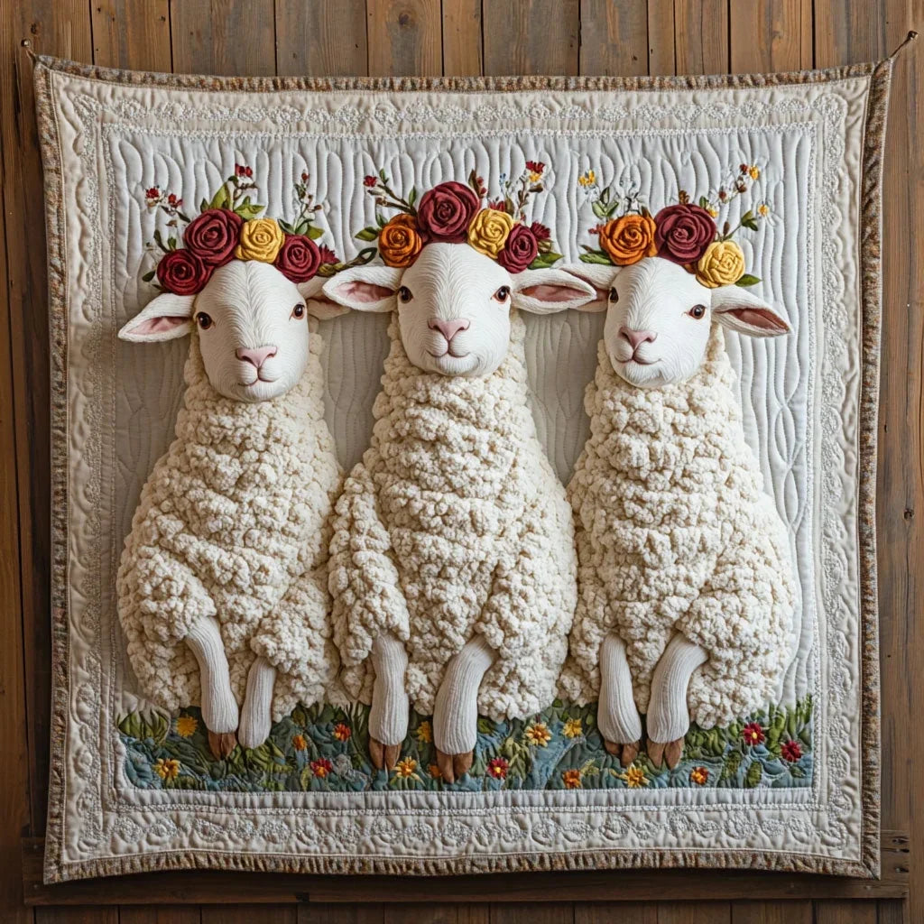 The Blossom Lambs Quilt Blanket