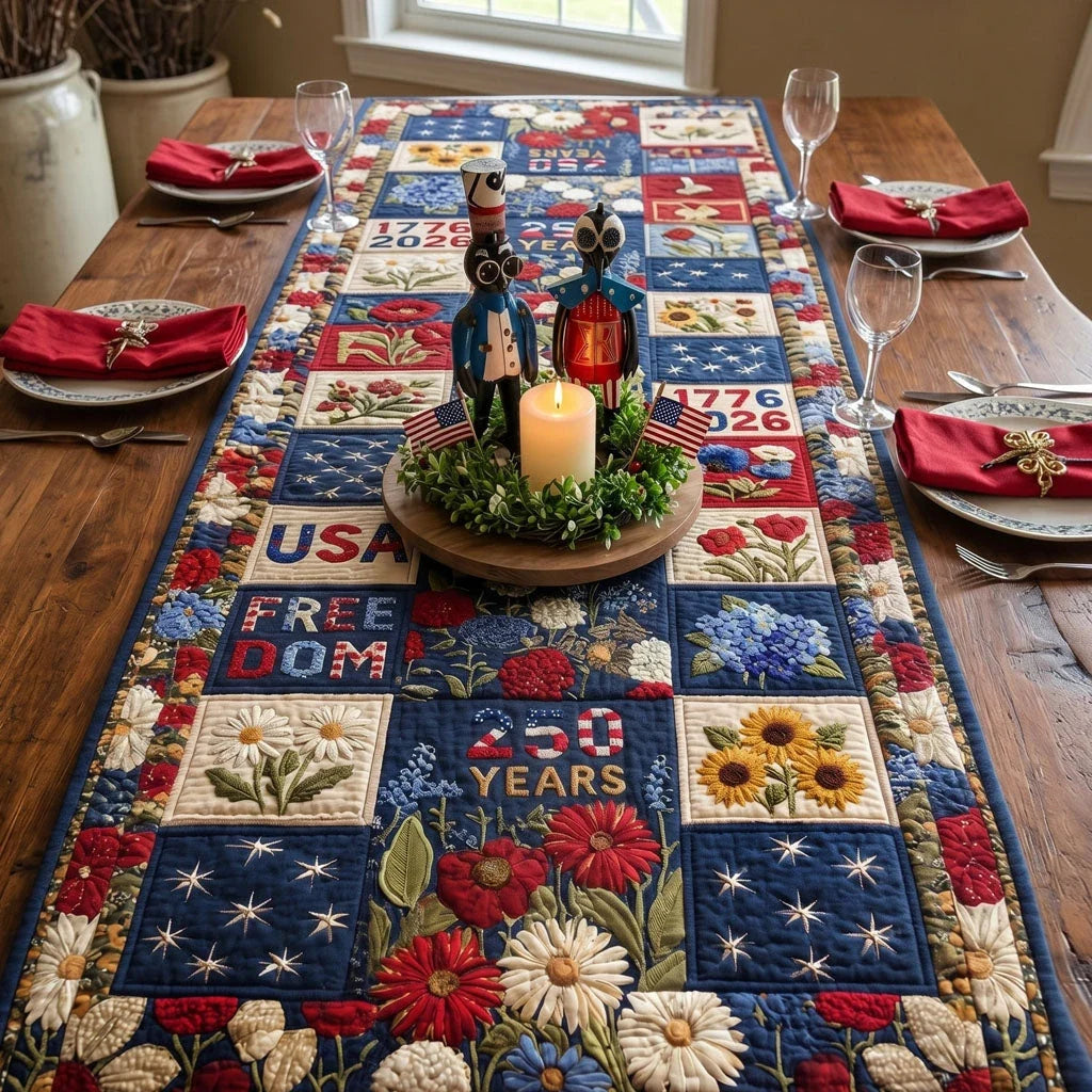 The Homestead Holly Quilted Table Runner
