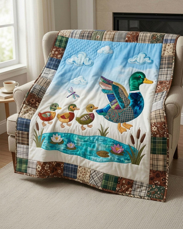 The Mallard Clan Quilt Blanket - Quilted Blanket by Wild and Way