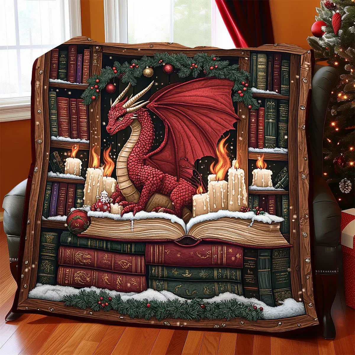 The Scholar's Flame Quilt Blanket