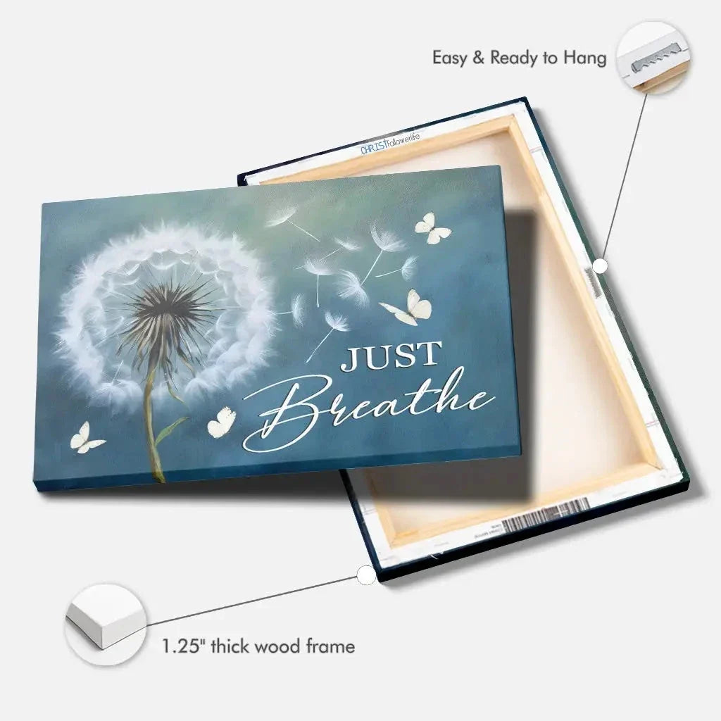 just breathe wall art canvas christian wall art (Landscape) (view 6)