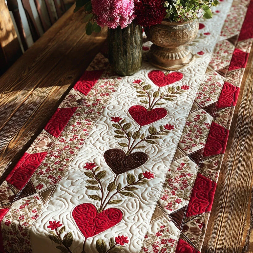 Timeless Hearth Affection Quilted Table Runner