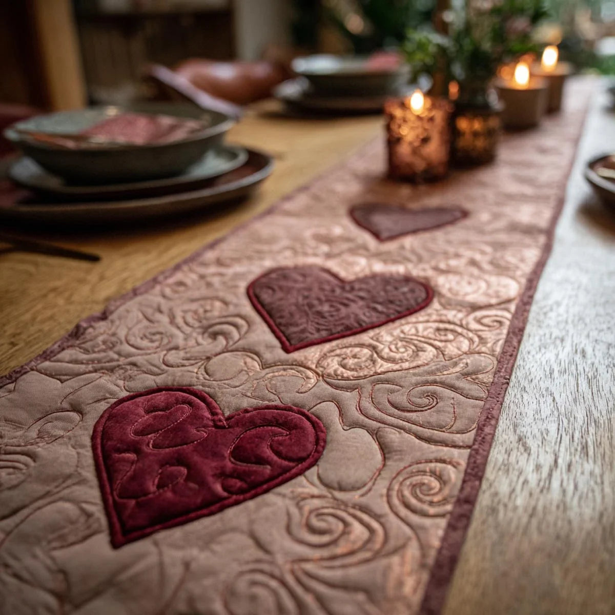 Timeless Love Quilted Table Runner
