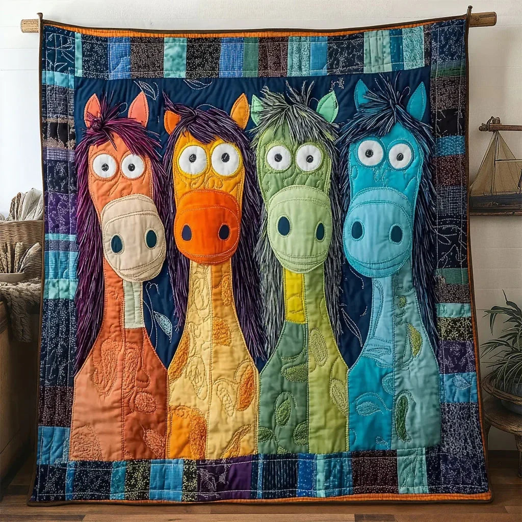 Tiny Horse Quilt Blanket