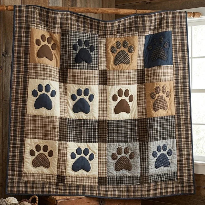 Tiny Paws Quilt Blanket - Quilted Blanket by Wild and Way