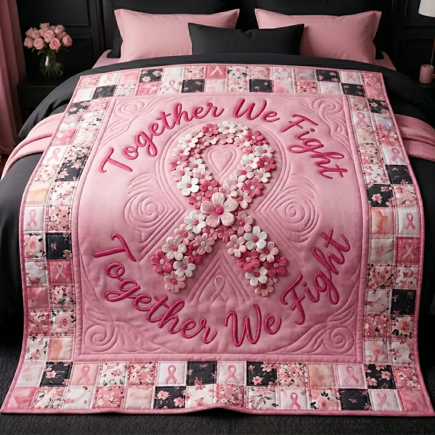 Together We Fight Quilt Blanket