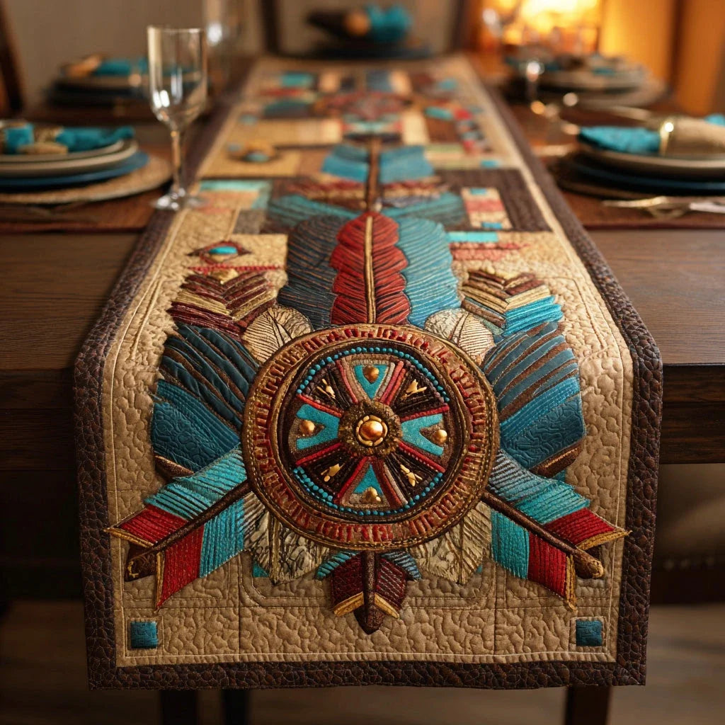 Tribal Shieldmark Quilted Table Runner