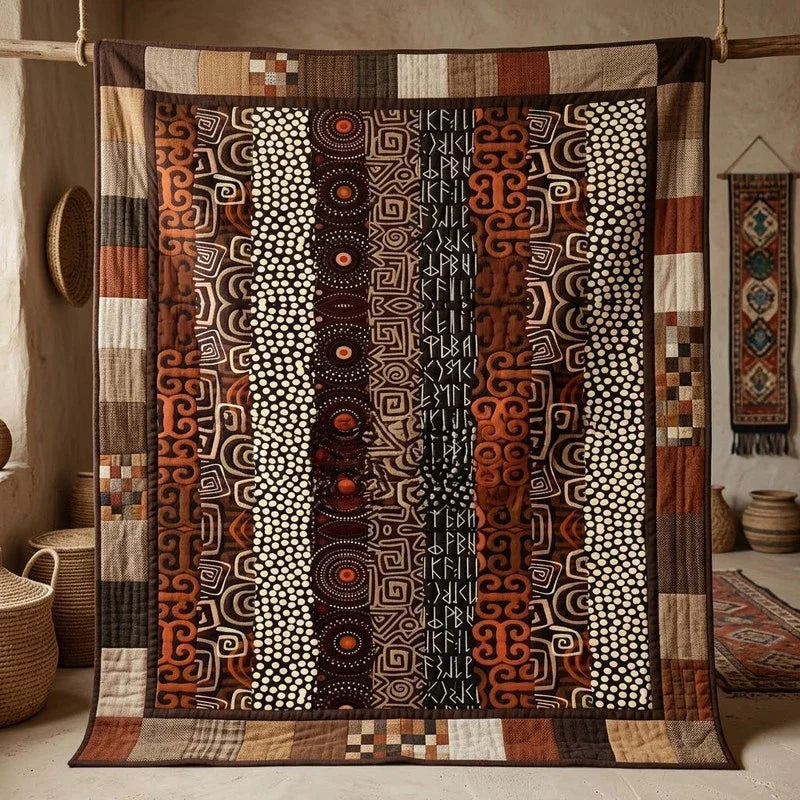 Tribal Stripes Quilt Blanket - Quilted Blanket by Wild and Way