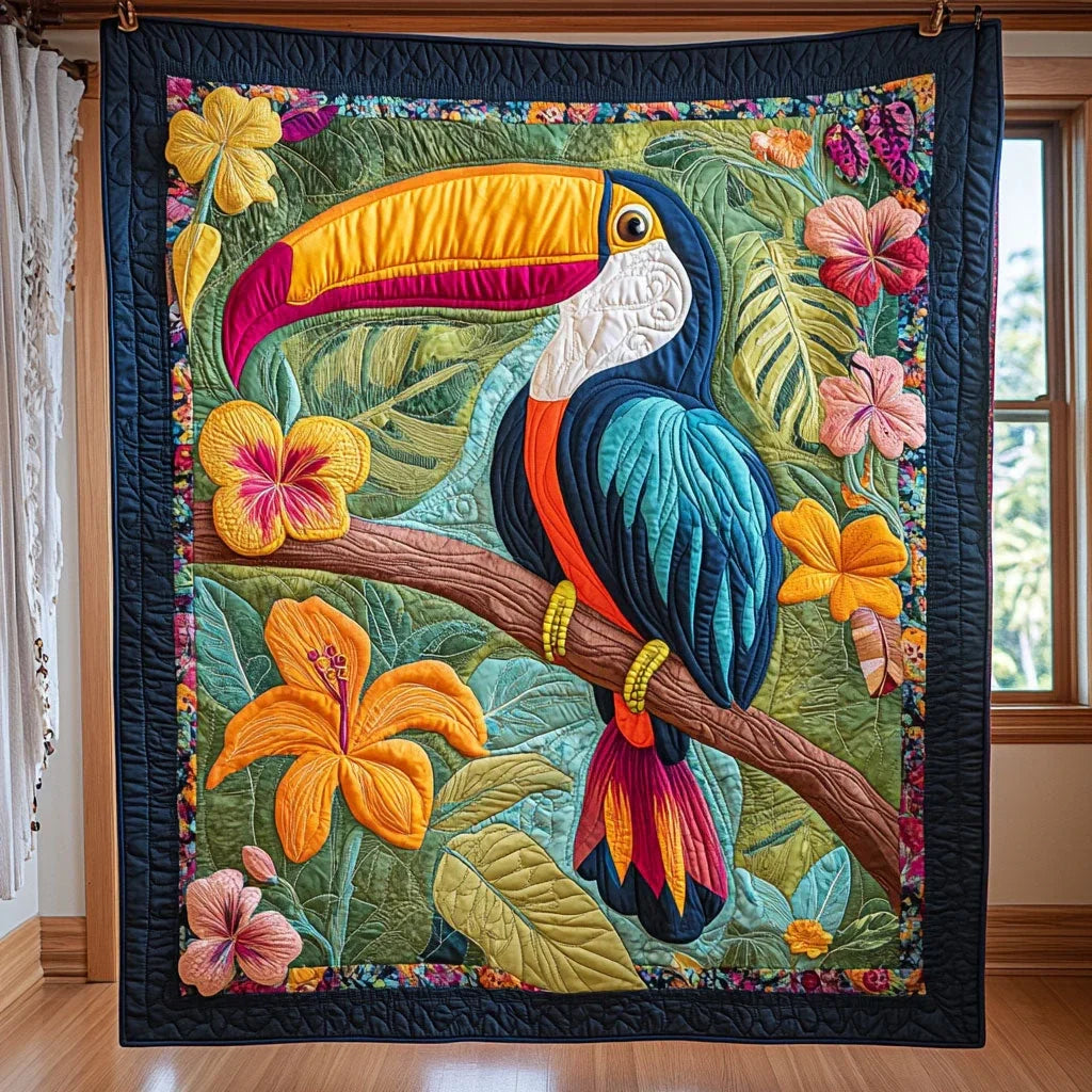 Tropical Toucan Quilt Blanket