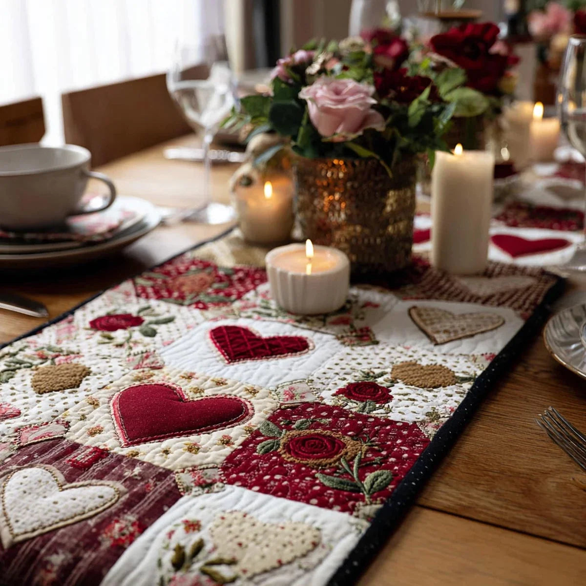 True Love Quilted Table Runner