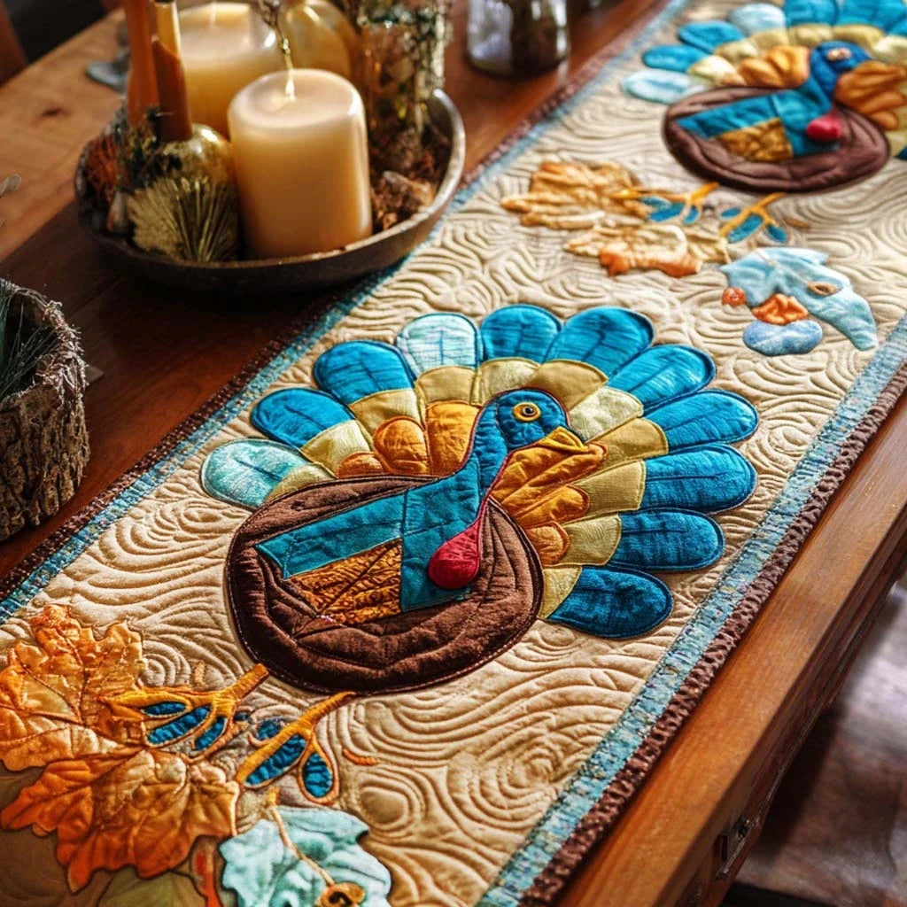 Turkey Charm Quilted Table Runner